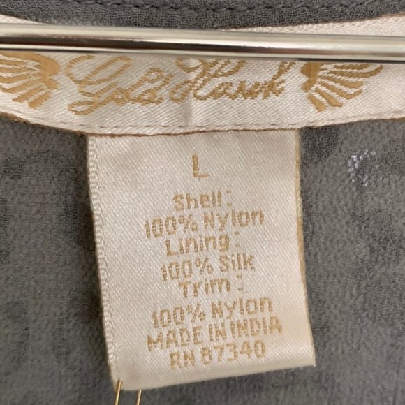 Gold Hawk Sequin Silk Renoir Tunic Grey Large - Picture 8 of 8